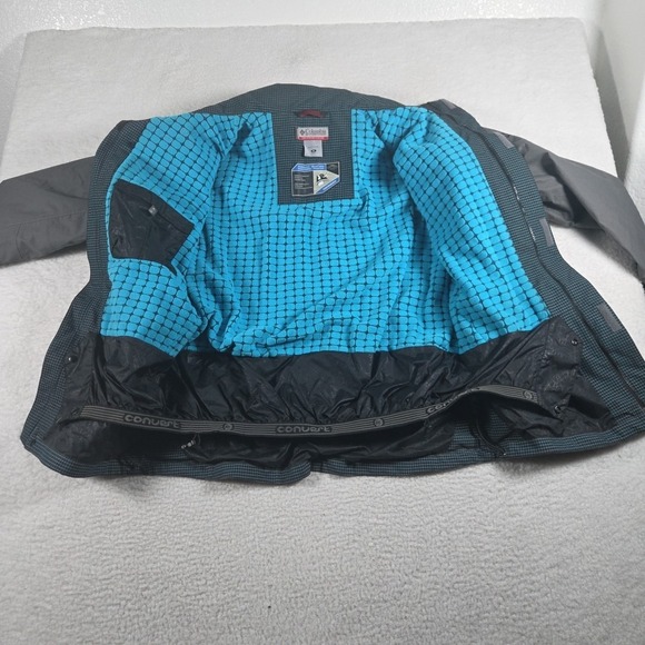 Columbia Convert Jacket Mens Medium Gray BASE Waterproof Ski Snowboard Vent - Picture 9 of 13